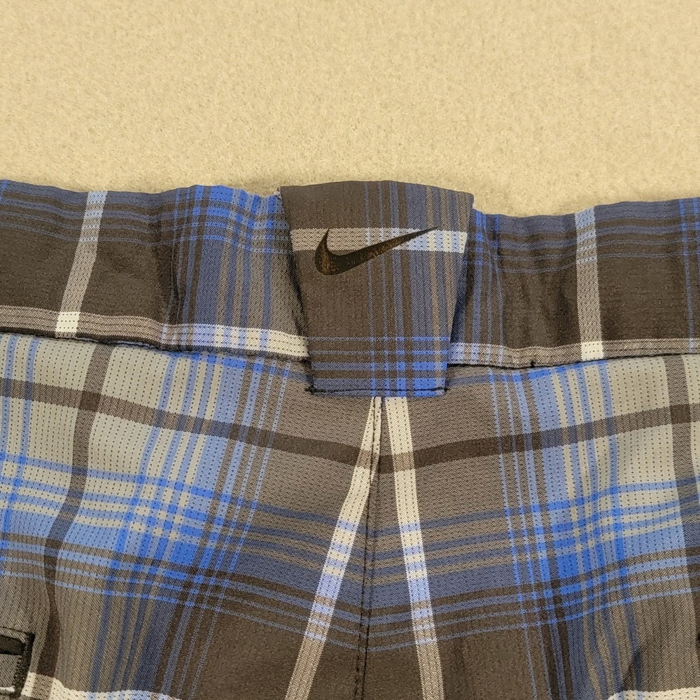 Nike Golf Tour Performance Dri-FIT Plaid Pants Mens 38x32 Blue Gray Tartan Check - Picture 10 of 10